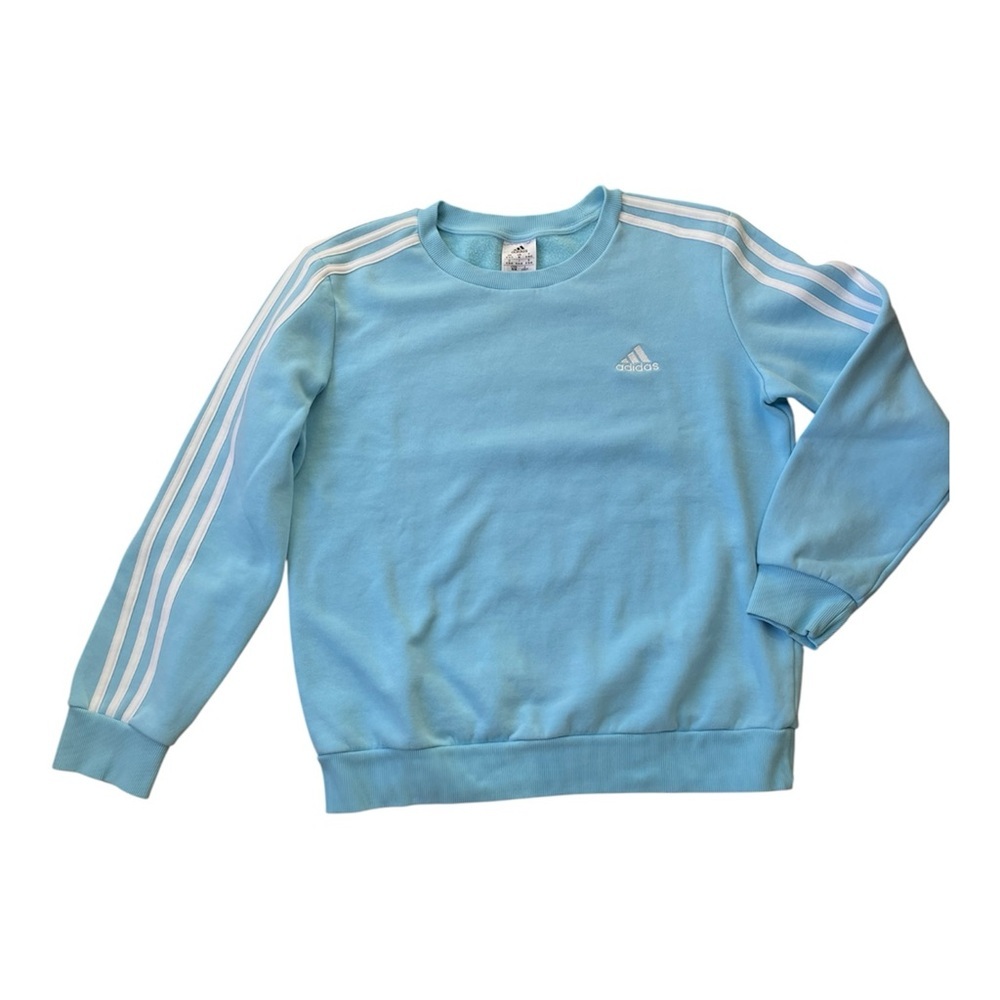 Adidas Sky Blue Crewneck with White Stripes size M